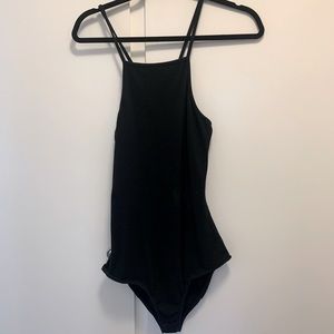 Square Neck Black Bodysuit